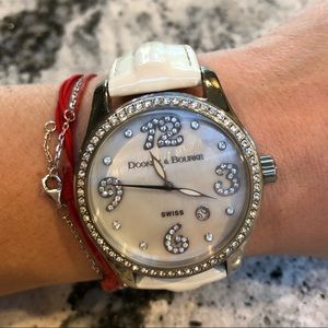 Dooney and Bourke white leather watch crystals